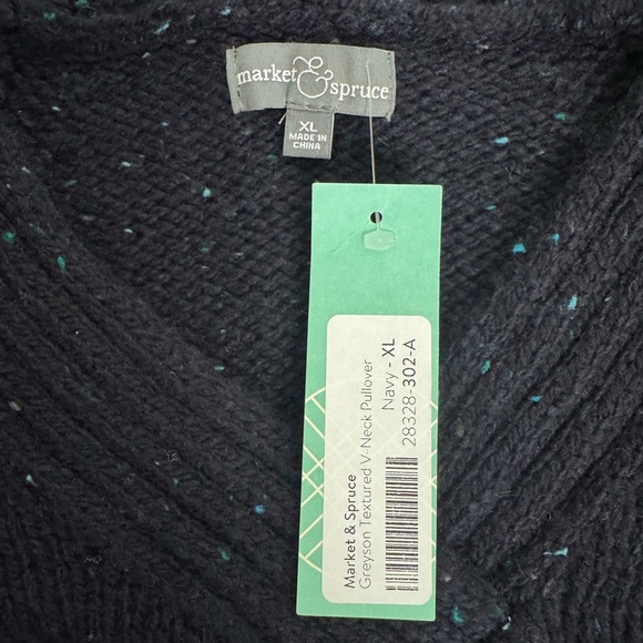 NWT Stitch Fix Market & Spruce Wool Blend Greyson Textured V-Neck Pullover XL - Picture 10 of 12